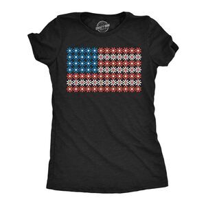 Womens Funny T Shirts USA Flag Daisies Cute Fourth Of July Tee For Ladies